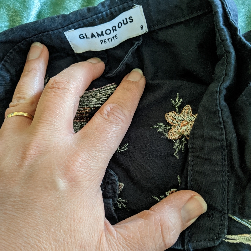 Embroidered navy jumpsuit - Picture 3 of 4